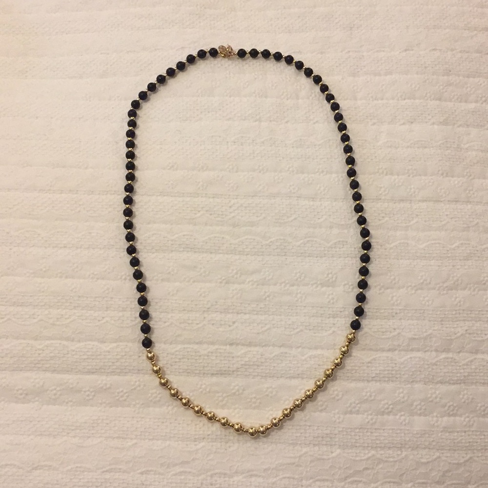 Black and gold beaded necklace
